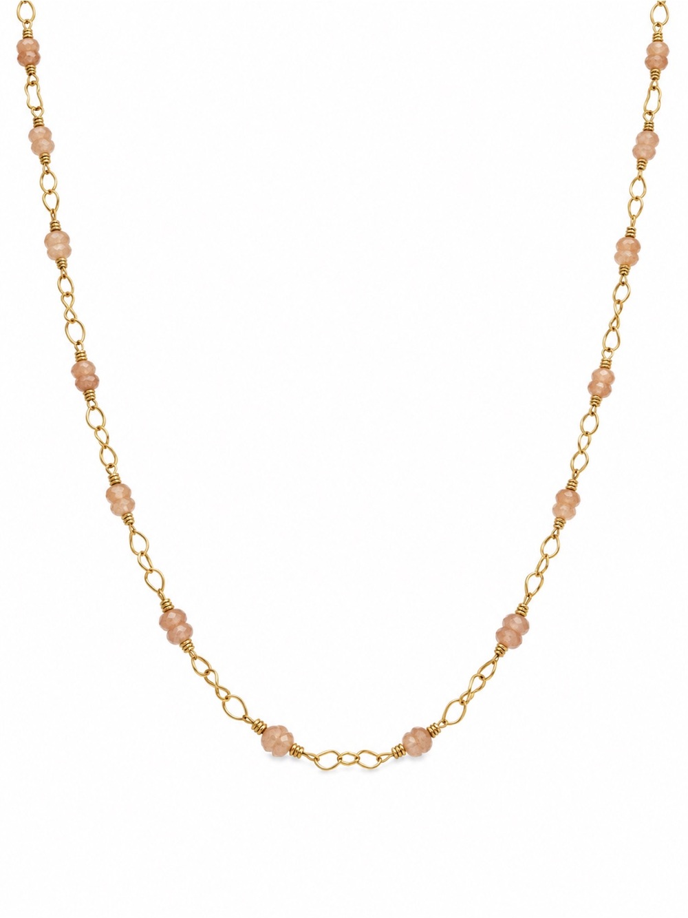 AWN31 Peach Moonstone Necklace